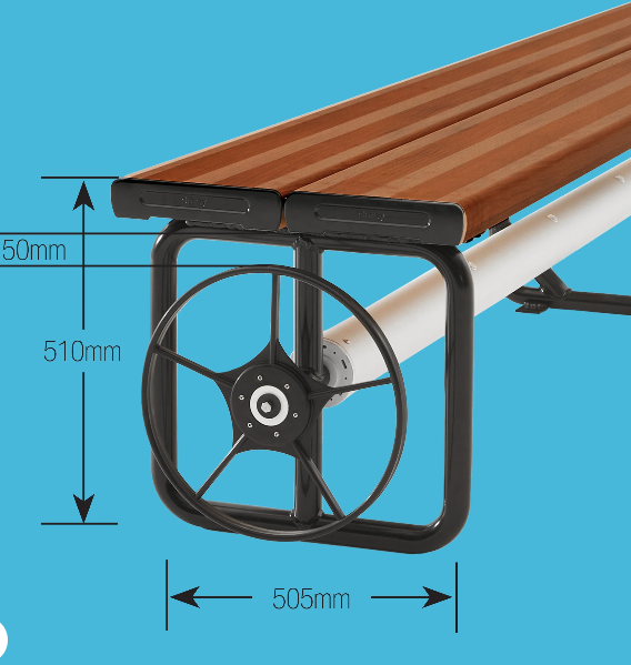 Under Bench Pool Cover Roller